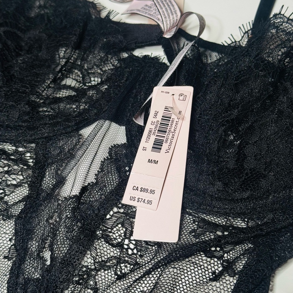 Victoria's Secret Black Lace Bodysuit Chemise - Picture 3 of 6